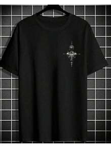 Men's Cotton Compass Mountain Path T-Shirt - màu đen - Xem 2