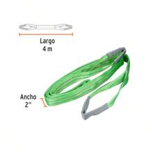 Polyester Sling, Eye To Eye, 2" X 4 M, Truper - Green - View 2