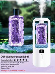 Ambientador colgante recargable con luz de colores, purificador de aire, humidificador y difusor de aceites esenciales para el hogar, el dormitorio, el baño y los viajes. Viene con 6 fragancias diferentes para elegir, un desodorizador silencioso y automático que purifica el humo y los olores del hogar.