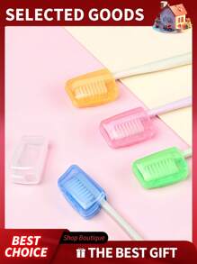 10pcs Toothbrush Head Protective Cover,Portable Toothbrush Case - Toothbrush Head Protective Cover For Travel, Compact Toothbrush Holder, Transparent Toothbrush Travel Casebathroom Decor Summer Back To School