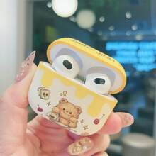 Cute Butter Bear Design Silicone Protective Case Compatible With Apple 4, Pro 2, 3, Pro, Gen 2/Gen 3, Wireless Earphone Accessories