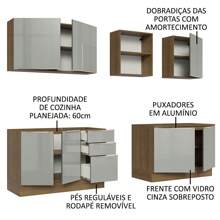 Madesa Gabinete Cocina Integral Completa 240cm Lux Marrón/Gris 05 - Marrón y Gris - Ver 4