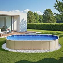 Oval Or Round Pool Liner, 12*24 Ft To 15*30 Ft Or 18 Ft To 33 Ft Unibead Above Ground Pool Liners, 52in Wall Height, Durable Standard Gauge Vinyl, Designed For Steel Sided Above-Ground Swimming Pools - Oval 12*24 ft - 查看 1