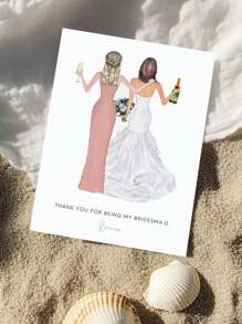 1pc- Custom Bridesmaid Thank You Cards, Personalized Custom Name Bridesmaid Thank You Cards, Customizable Wedding Thank You Cards, You Can Pick Multiple Pattern Greeting Cards, You Will Be My Bridesmaid, Custom Printed Bridesmaid Cards, Thank You Cards, Birthday Gift Cards, Wedding Cards, Uncommon Items, Gift Cards, Wedding Party Gifts,Graphic Print