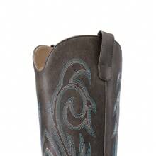 Women's Chunky Heel Embroidered Western Boots Pull On Side Zipper Knee High Boots Comfortable Fashionable Versatile Casual Outdoor Western Cowboy Cowgirl Boots - 咖啡棕 - 查看 7