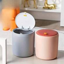 Nordic Style Trash Can, Ins Fashion Desktop Organizer, Washable Mini Trash Can, Multi-Function Divided Waste Paper Bin, Quiet Office Trash Can, College Dorm Storage Organizer, Apartment Desk Organizer Basket, PP Material Trash Can