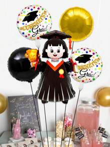 Set de 5 globos con tema de graduación, globos de aluminio con forma de libro y oso de peluche para graduados hombres y mujeres de 18 pulgadas, aptos para decoraciones de fiesta de graduación