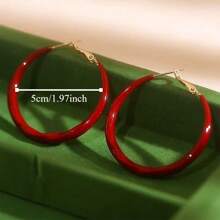 Pair Of Fashion Simple Full Circle Earrings New High-End Large Earrings Design Personality Square Face Large Earrings Daily Gift