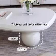 Irregular Coffee Table Modern Wood Cloud Shape End Table Low Coffee Table For Living Room Cloud Coffee Table With 3 Ball Legs For Living Room Bedroom (Cream, 47.24*31.49*13.78inch)