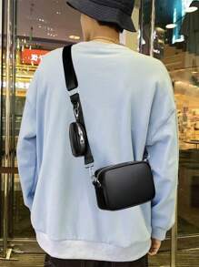 2 stuks heren kleine vierkante tas modieuze crossbody tas effen kleur schoudertas lichtgewicht geschikt voor reizen geschikt voor studenten, middelbare scholieren en middelbare scholieren geschikt voor tieners zomer casual buiten sport of vakantie reizen of afstuderen cadeaus of verjaardag jurk accessoires