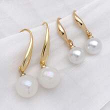 10pcs French Earring Hooks 18K Plated Earring Hooks, French Ear Wire Golden Fishhook Hoop Earrings Brass Earring Findings Component For DIY Jewelry Earring Making - Multicolor - View 5