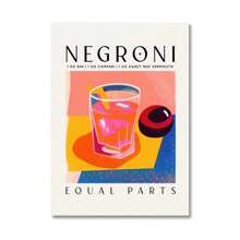 1pc Cartoon Cocktail Drinks Negroni Daiquiri Posters Retro Mojito Canvas Prints Wall Art Painting Pictures Bar Kitchen Home Decor No Frame