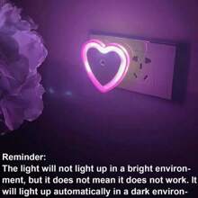 US/EU Plug LED Night Light With Dusk To Dawn Sensor, Heart Shaped Sensor Night Light, Suitable For Bedroom, Kitchen, Stairs, Hallway And Garden - US A Type Plug(110-127V) - View 11