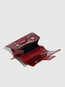 1pc Girl's Solid Color PU Leather Mini Square Shoulder Bag, Metal Chain Strap Crossbody Purse, Casual Handbag Suitable For Girls, Students, School, And Daily Outings