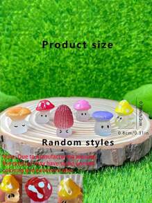 10/20/30pcs Mini Resin Cartoon Style Wild Mushroom Figurine For Creative Micro-Landscape Decor, Moss & Greenery Accent Diy Outdoor Garden Decor, Solid - Multicolor - View 5