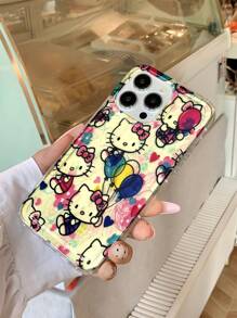 Sanrio 1 pieza Funda de teléfono transparente de TPU con diseño de Hello Kitty lindo de Sanrio, pintado con UV, antideslizante y a prueba de caídas, compatible con iPhone 16/16Plus/16Pro/16Promax, iPhone 15/15Plus/15Pro/15Promax, iPhone 14/14Plus/14Pro/14Pro Max, iPhone 13/13Pro/13Pro Max, iPhone 12/12Pro/12Pro Max, iPhone 11/11Pro Max, iPhone X/XS/XR/XS Max