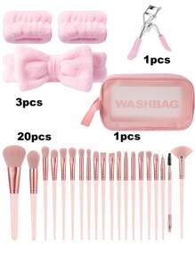 43pcs Makeup Brush Set, Includes Eye Shadow Brush, Eyebrow Brush, Foundation Brush, Powder Brush, Blush Brush, Concealer Brush And Highlighter Brush, Made Of Ultra-Soft Premium Synthetic Hair, Suitable For Daily Facial Makeup