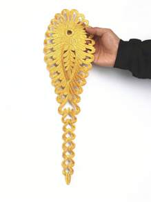 1pc Big Size Flower Golden Thread Embroidery Hot Melt Adhesive Patches For Dress Applique Patch Costume Decorate