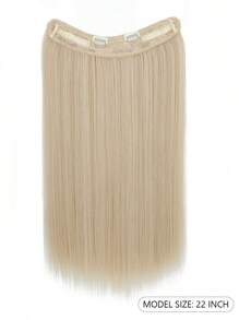 Invisible Steel Wire Hair Extensions, Transparent Hair Hoop, Adjustable Size, Detachable Safety Clips, Synthetic Straight Hair, Women Invisible Wig - Multicolor - View 9