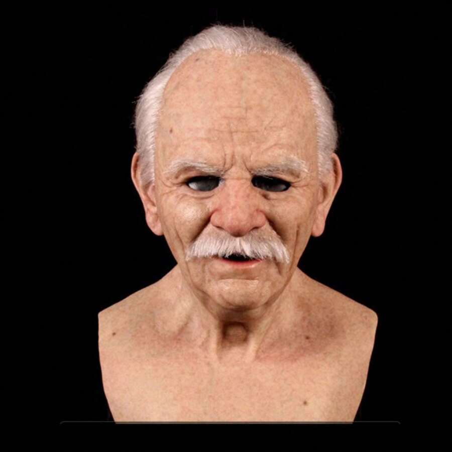 Realistic Bald Old Man Mask Breaking Bad Walter White Mask Heisenberg Latex Mask Adult Cosplay Party Masquerade Props - Apricot - View 1