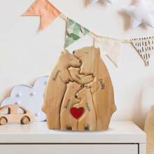 1 pièce Figurine en bois d'un ours qui fait un câlin, décoration familiale chaleureuse, fournitures scolaires, retour à l'école