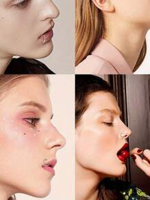 IRONBOX 34 件 20G 316L 不锈钢鼻环 L 形鼻环耳钉穿孔珠宝环耳屏软骨耳轮环唇隔穿孔