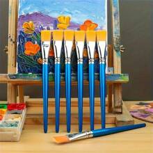 Painting Brushes - Watercolor, Acrylic, Oil, Hook Line Brushes, Drawing Pens, Blue Handle Nylon Art Brushes