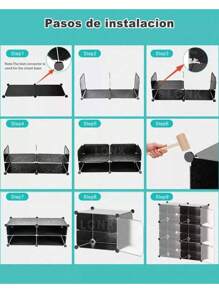 Uclub Organizador de zapatos de 6 niveles y 2 filas, estante de almacenamiento de zapatos independiente apilable, torre de gabinete de zapatos de plástico con puerta transparente para tacones altos, botas, pantuflas, entrada, pasillo dormitorio - Negro - Ver 10