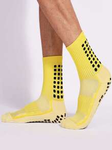 1 Pair Men's Rubber Dot Non-Slip Simple Fashion Sports Socks For Running, Basketball, Cycling, Soccer, Jump Rope - Multicolor - View 4
