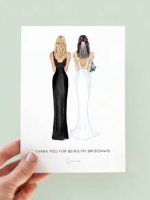 1pc- Custom Bridesmaid Thank You Cards, Personalized Custom Name Bridesmaid Thank You Cards, Customizable Wedding Thank You Cards, You Can Pick Multiple Pattern Greeting Cards, You Will Be My Bridesmaid, Custom Printed Bridesmaid Cards, Thank You Cards, Birthday Gift Cards, Wedding Cards, Uncommon Items, Gift Cards, Wedding Party Gifts,Graphic Print