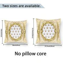 2pcs Bohemian Pillow Covers, Vintage Minimalist Luxury Cushion Covers With Pearl And Retro Floral Patterns, Suitable For Living Room And Bedroom Sofa And Chair (Pillow Insert Not Included), 45x45cm. - Yellow - View 2
