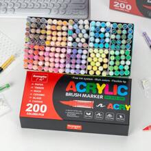 Bút dạ Acrylic 240 màu, Bút dạ nghệ thuật đầu cọ dạng lỏng dung tích lớn, Pha trộn màu đều, không mùi, dùng cho vải, vải bạt, đá, thủy tinh, gỗ, giấy, đồ thủ công DIY, đồ dùng học tập và mỹ thuật - Nhiều màu - Xem 16