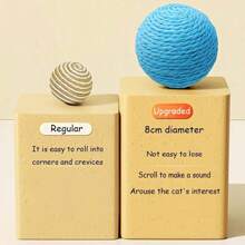 1pc New Interactive Cat Toys, Spherical Rope Chewing And Playing, Dental Care And Cleaning, Suitable For All Breeds Of Cats Both Indoors And Outdoors, No Batteries Required