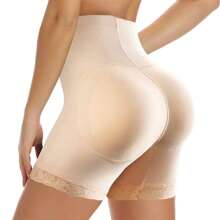 Women Butt Lifter Padded Lace Shapewear High Waist Tummy Control Panties Butt Shaping Hip Enhancer Body Shaper Fake Buttock Underwear Shorts - 米色 - 查看 10