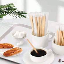 20/30/50/80/100/200 pezzi Mescolatori di caffè in legno da 18cm/14cm, confezionati singolarmente, puliti e igienici, adatti per mescolare caffè, espresso, tequila, cioccolata calda e tè, perfetti per caffetterie e per il rientro a scuola