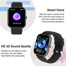 GWENLAND 1.83-Inch Full Touchscreen Wireless Calling Smartwatch, Digital Smartwatch With Calling Function, 100+Sports Mode DIY Watch, Dialing Information Reminder, Multifunctional Smartwatch For Men And Women