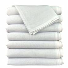 Panos de Prato Liso Branco com Bainha 100% Algodão Alta Absorção