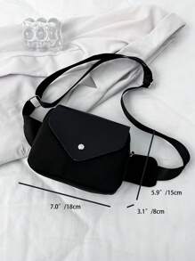 纯色尼龙材质百搭简约腰包，跑步运动斜挎胸包，多功能时尚女士迷你胸包手机袋