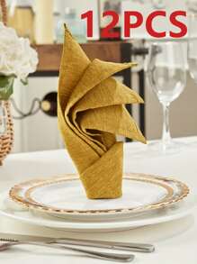 Modern Solid Color Wrinkle-Resistant Washable Cloth Napkins, Suitable For Wedding, Party, Banquet, Home Dining Table Decor, Daily Home Decoration - Multicolor - View 33