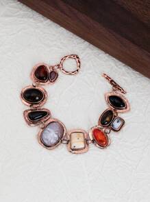 1 件时尚复古波西米亚风格女士手链，适合休闲、日常、度假、派对穿着 - 金色 - 查看 5