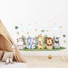 1 pièce Autocollants muraux girafe, autocollants muraux d'animaux de bande dessinée mignons, art mural de chambre de bébé, autocollants décoratifs de jardin d'enfants