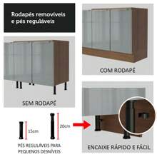 Madesa Gabinete Cocina Integral Compacta 180cm Lux Color Marrón/Gris 01 - Marrón y Gris - Ver 9
