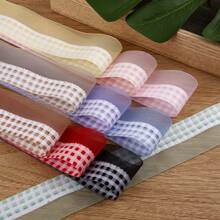 Cinta de tul con lentejuelas a cuadros bicolor, accesorios para el cabello DIY, lazos para regalos florales, cinta decorativa para ropa, zapatos y flores - Multicolor - Ver 3
