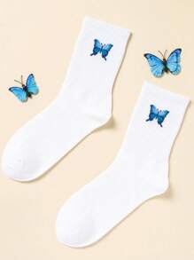 1/3/5 Pairs Mid-Calf Socks In Black And White, Suitable For All Seasons, - Multicolor - View 7