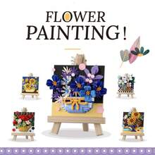 框架积木装饰保鲜花工艺品套件，花束积木套装，ABS 塑料创意 DIY 模型玩具，适合成人和 14 岁以上青少年，非常适合母亲节、生日、节日礼物 - 查看 3