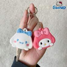 Sanrio 1pc Sanrio Key Protective Caps Set Kawaii Cinnamoroll Cartoon Silicone Key Cover Portable Keychain, Sanrio Cartoon Cartoon Character Shape, Bag Endorsement Key Chain Pendant Decoration, Holiday Birthday Valentine'S Day Preferred Uni Car Accessories Bag Charm School