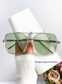 新款复古简约金属双梁大框方形时尚眼镜，适合女士、男士、日常、户外、街头、派对、度假、海滩、多功能装饰眼镜，适合夏季海滩度假、户外、旅行 - 銅色 - 查看 14