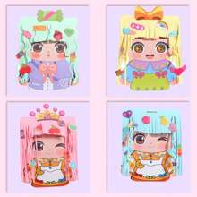 1set Hairstyle Design Crafts Kit, Creative Paper Doll Hair Accessories Arts And Crafts,DIY Hair Stylist Toys Arts & Crafts Kit