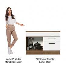 Gabinete Bajo Cocina Madesa Agata 2 Cajones Con Encimera Color Marrón/blanco - Marrón y Blanco - Ver 5