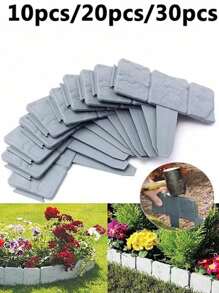 10/20/30pcs Plastic Garden Landscape Edging Decorative Border Fencing, Interlocking Lawn Lawn Stakes Home Yard Lawn Flower Bed Plant Decor